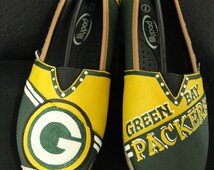 Green Bay Packers Tom's Like Hand Painted Canvas Shoes