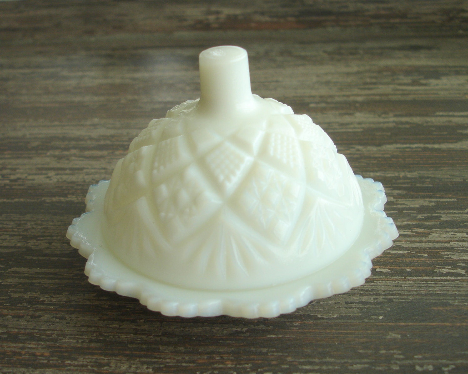 Miniature Milk Glass Covered Butter Dish Westmoreland