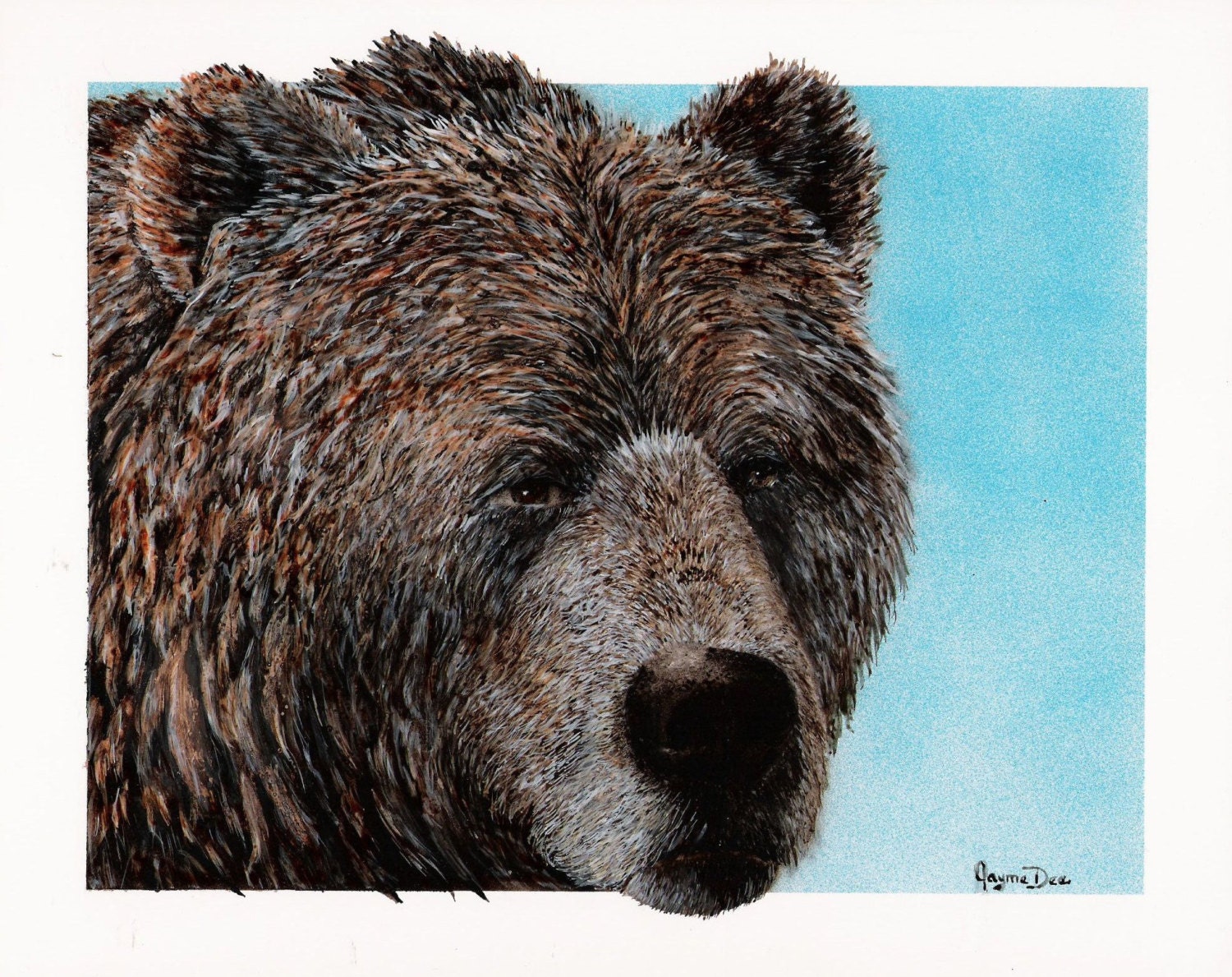 Brown Bear Wildlife Art Print Acrylic Painting by JaymeDeeArt