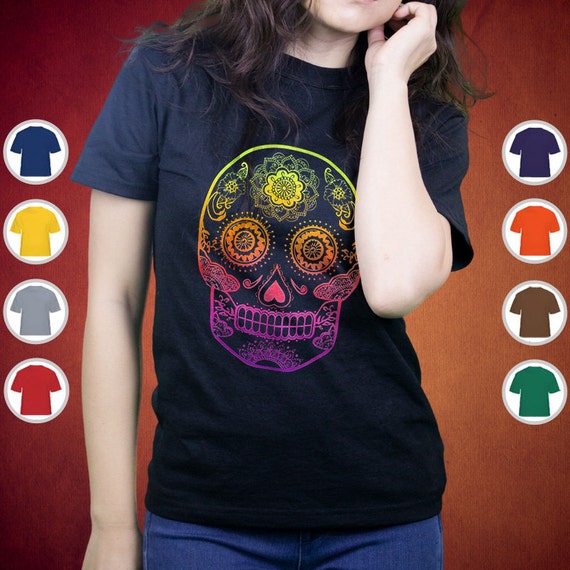 Neon Skull Candy Unisex T shirt Cool Hype Dope Cool by DragonTees