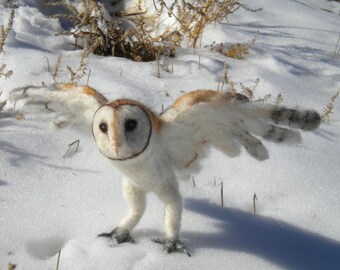 Needle felted Barn Owl