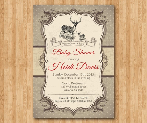 Rustic Woodland Baby Shower Invitations 7