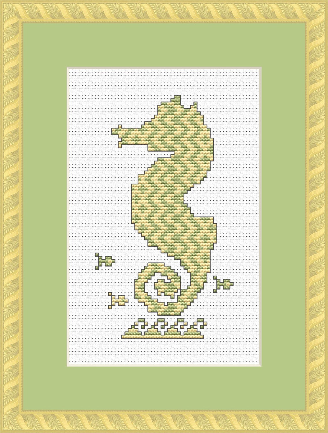 Cross Stitch Seahorse PDF Downloadable Chart Nautical Cross