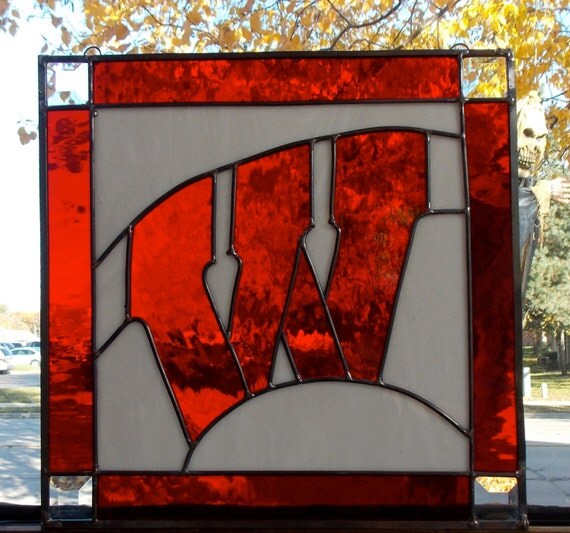 Items similar to Wisconsin Badgers Motion W Stained Glass Panel on Etsy