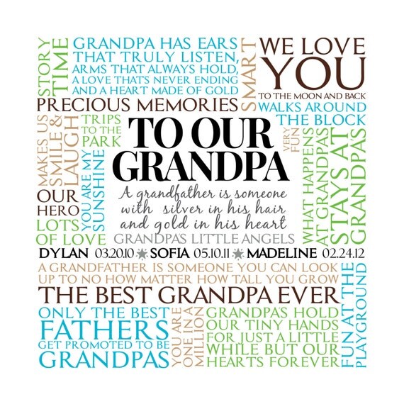 Grandpa Gift Grandpa Printable File Personalized Grandpa