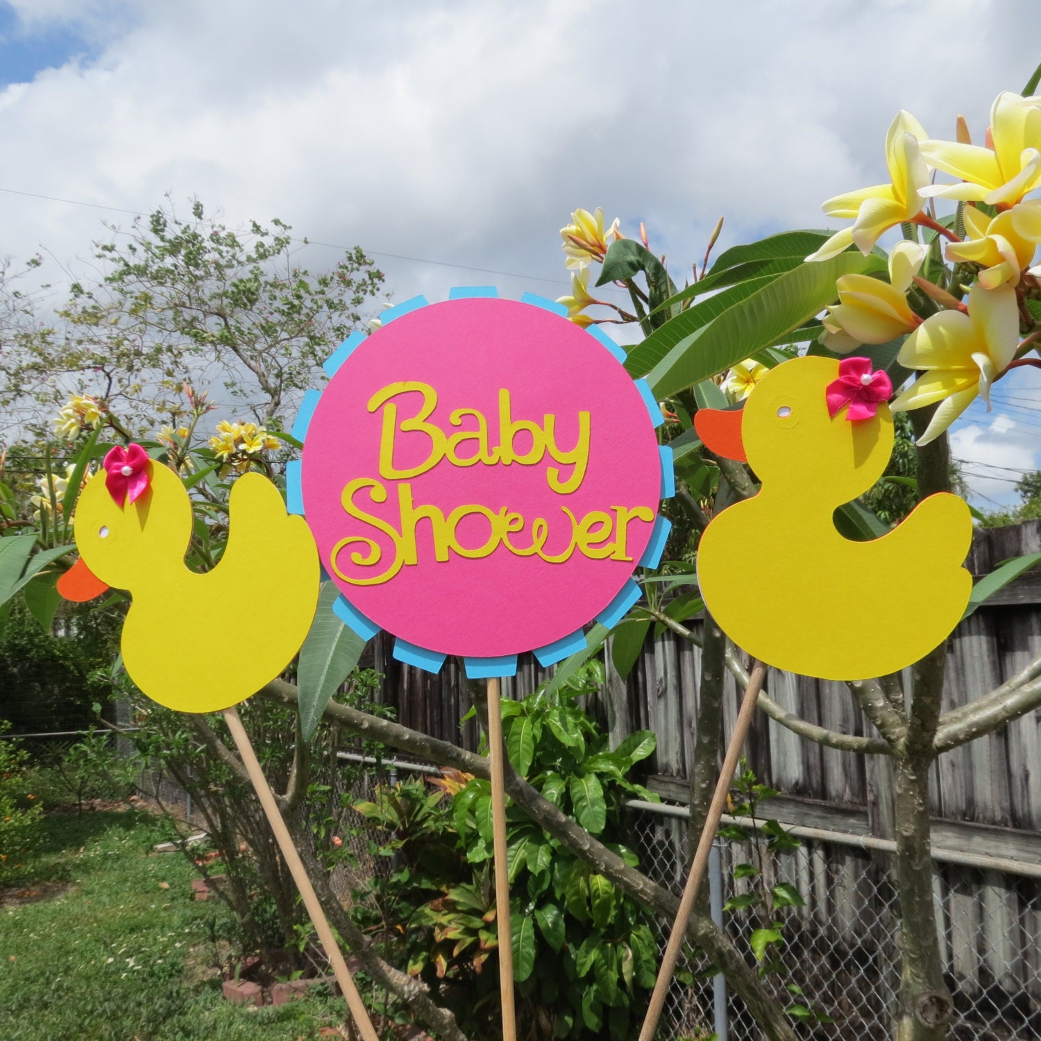 Girl Rubber Duck Table Decorations Set of 3 Baby