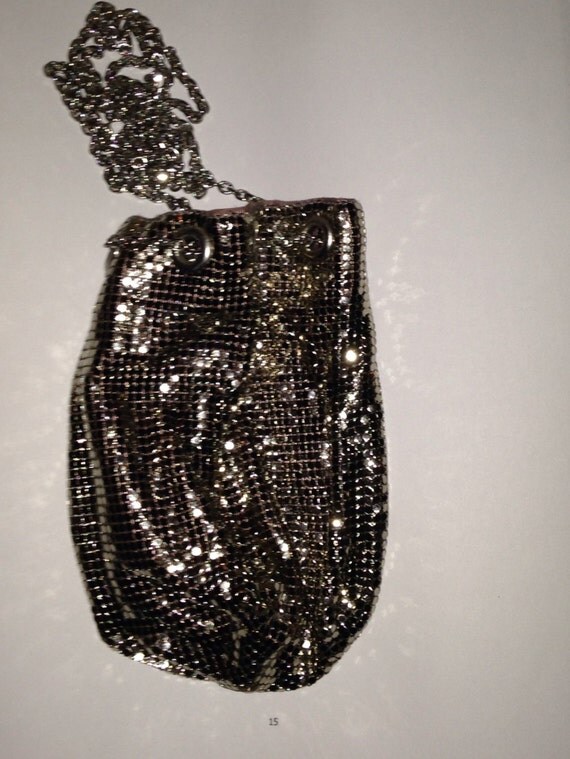 small silver chain mail evening purse
