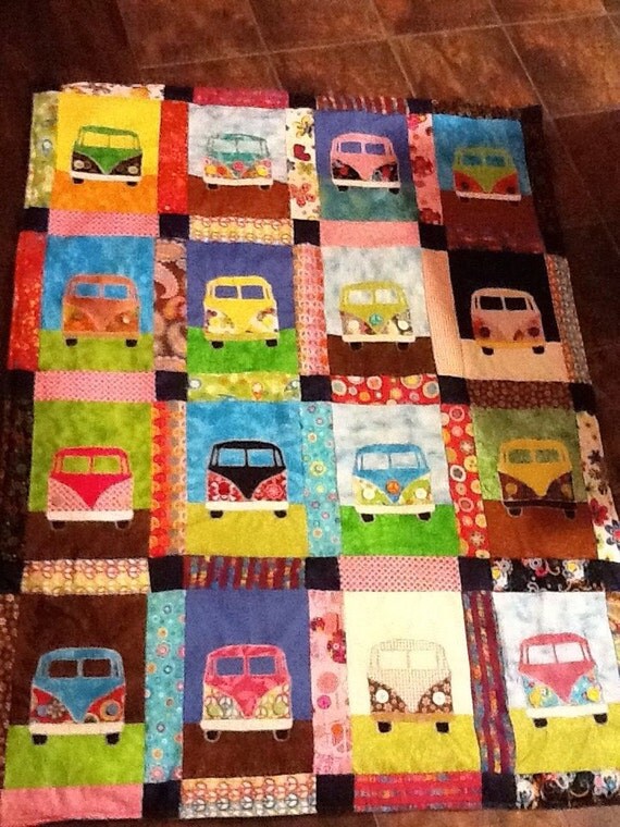 Items similar to VW volkswagen Bus Quilt fits vw bus bed. Approx 4 ft