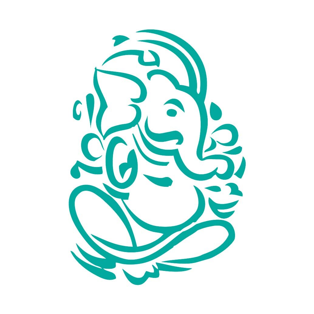 GANESHA Outline CutOut Vinyl Sticker Ganapati Hindu