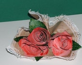 Paper mache three roses in Leccese Cartapesta