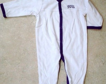 Texas Christian TCU Baby Pleated Sleeper