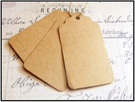 25 Paper Tags Brown Hang Tags Wedding Favor Tags