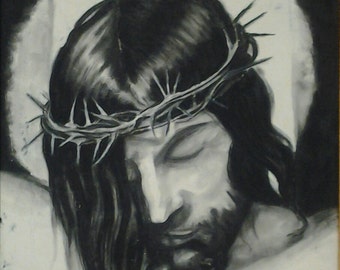 Charcoal sketch of Jesus on the cross, beautiful!