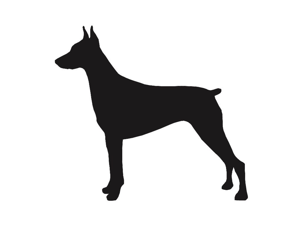 Download Doberman Pinscher v2 Dog Breed Silhouette Custom Die Cut Vinyl