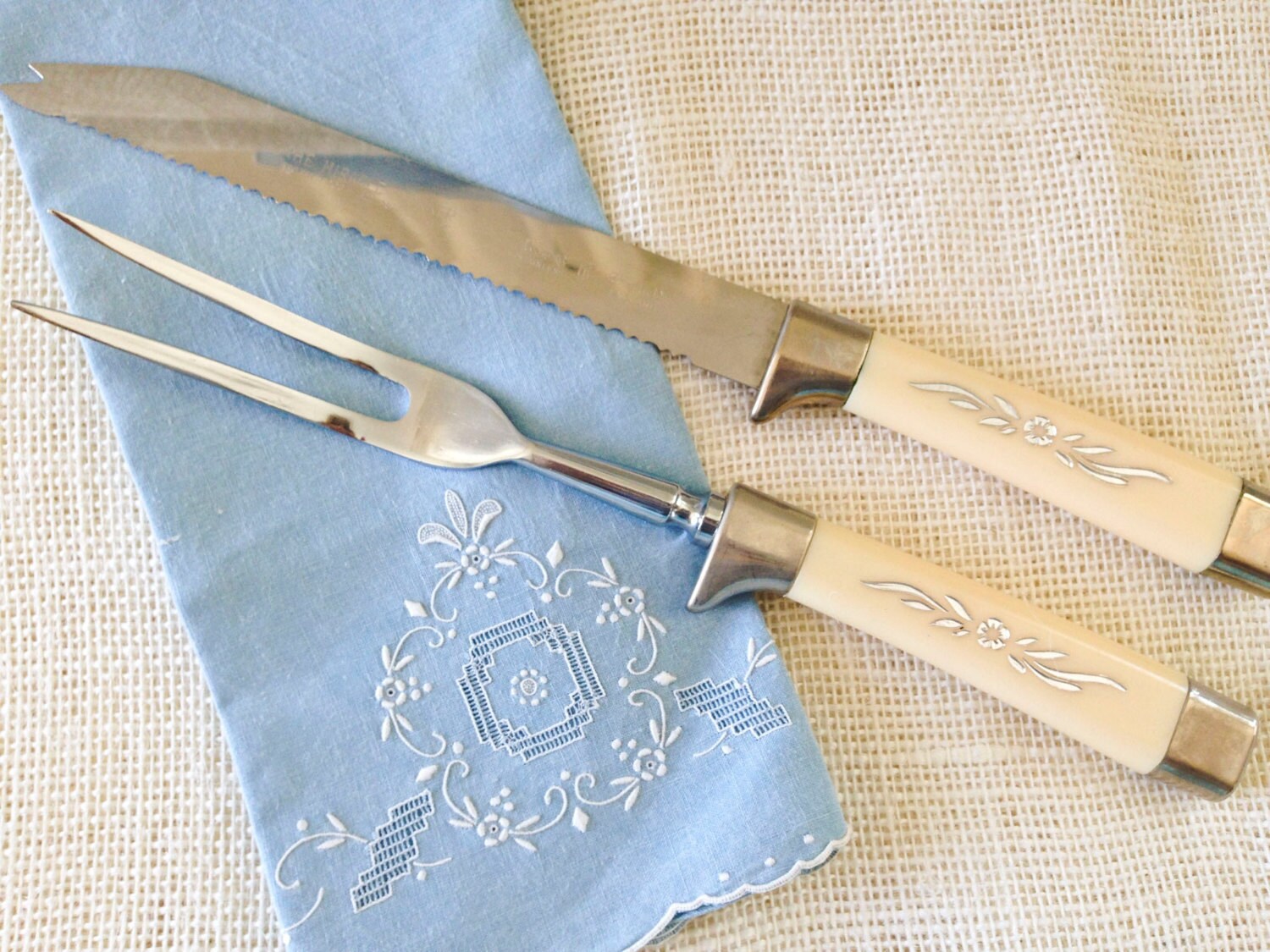 Vintage Emdeko Sheffield England Carving Set with Box Haute Juice