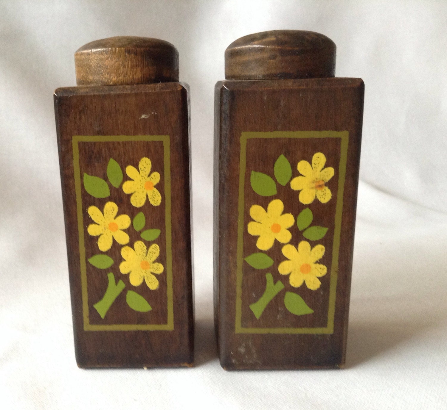 Vintage Wooden Salt And Pepper Shakers, Retro, 1970’s Haute Juice