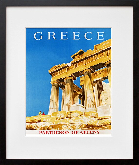 Greek Travel Poster Greece Art Print Vintage Home Decor