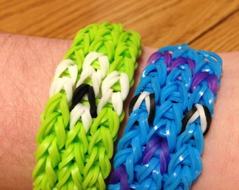 Mike and Sully Monsters Inc. Triple Double Style Rainbow Loom Bracelets