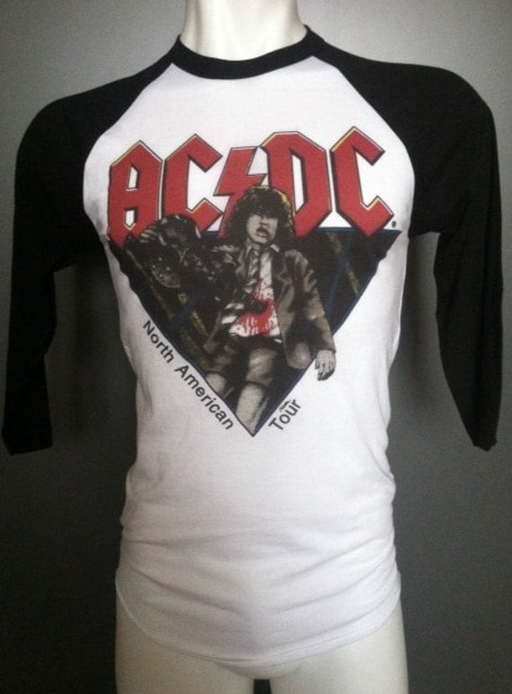 AC/DC t-shirt new vintage style concert tour jersey acdc north