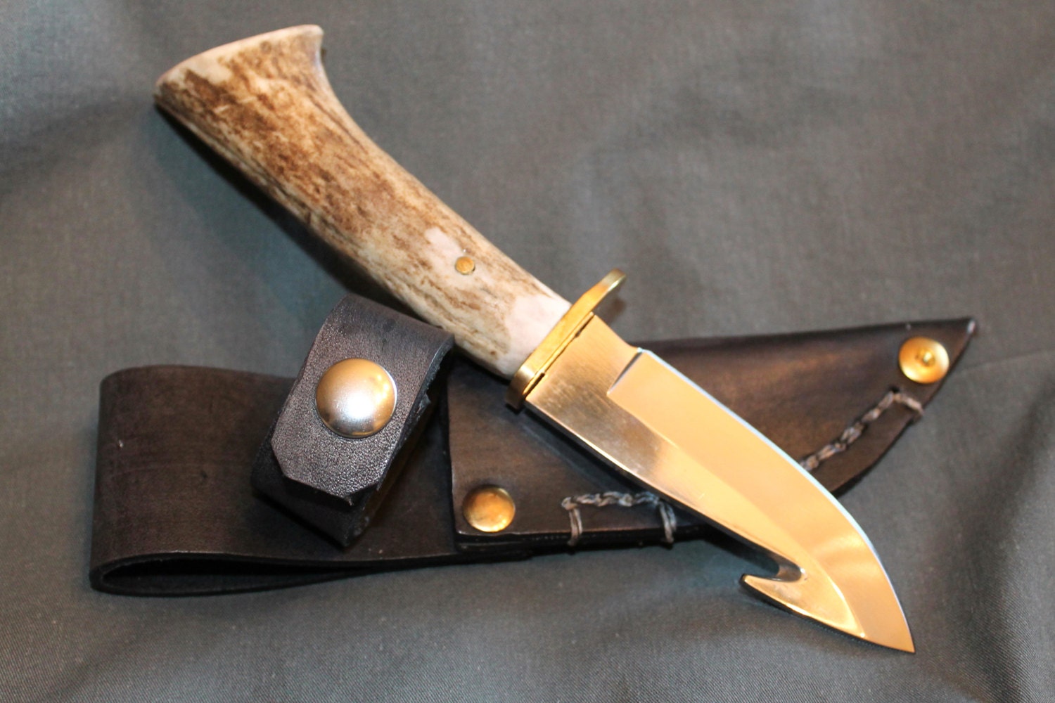 Elk Antler Knife and Sheath
