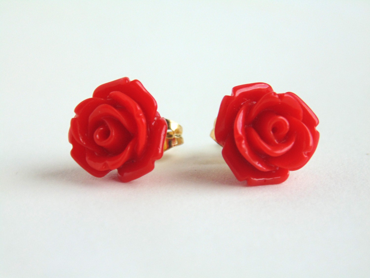 Red Rose Earrings by ImperialJewelsbyKEM on Etsy