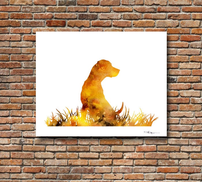 Hunting Dog Art Print Abstract Watercolor Painting Wall