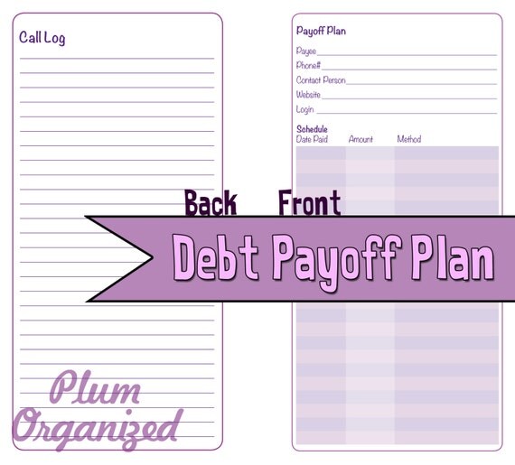 items similar to debt payoff plan personal sized two payoff plan