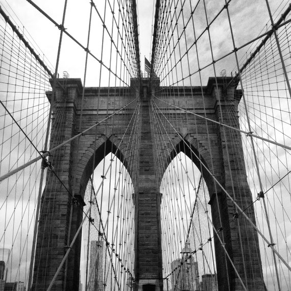 Brooklyn Bridge Black And White Poster By KrajsaCreations On Etsy