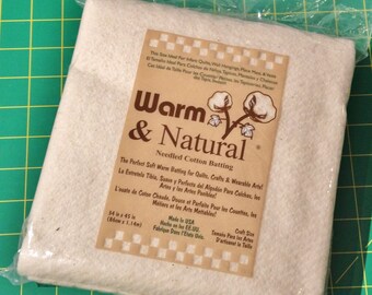 Warm & Natural Needled Cotton Batting Craft Size 34" x 45"