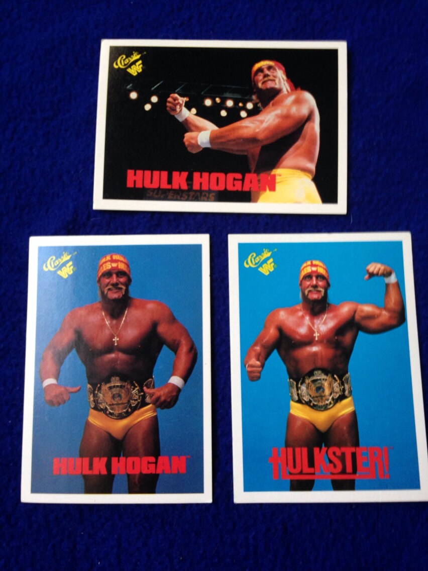 Vintage Hulk Hogan 1990 cards collectible WWF lot of 3
