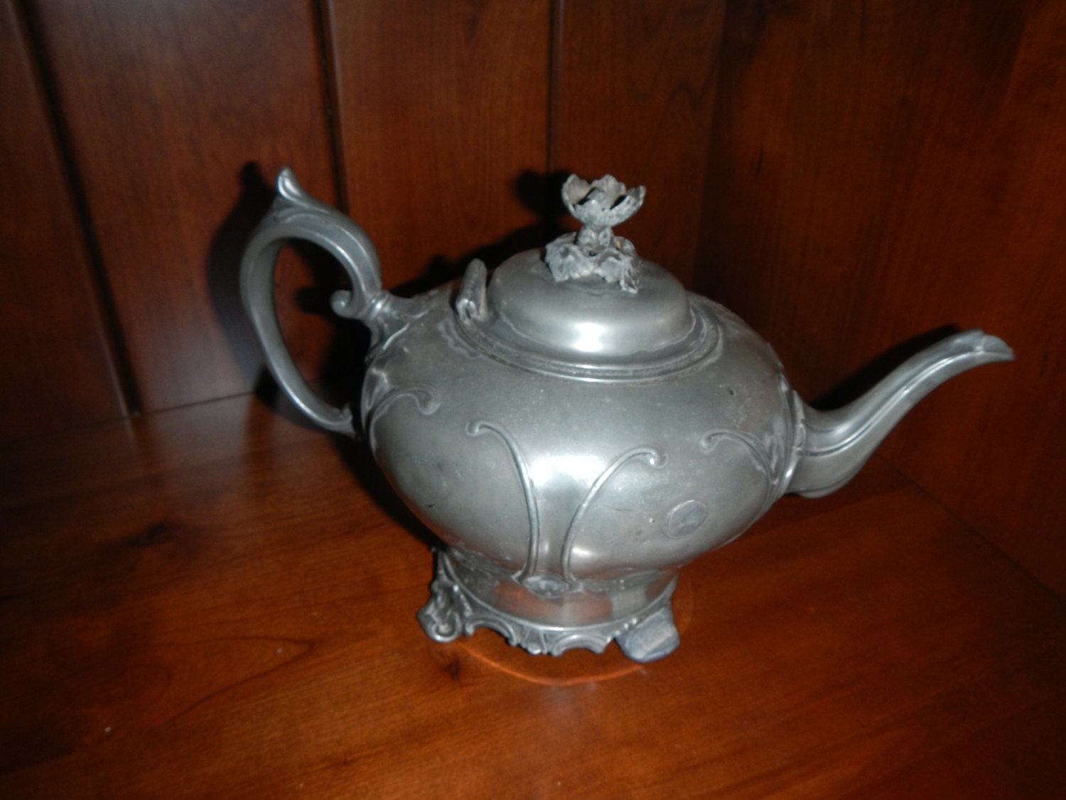 Antique Pewter Tea Pot