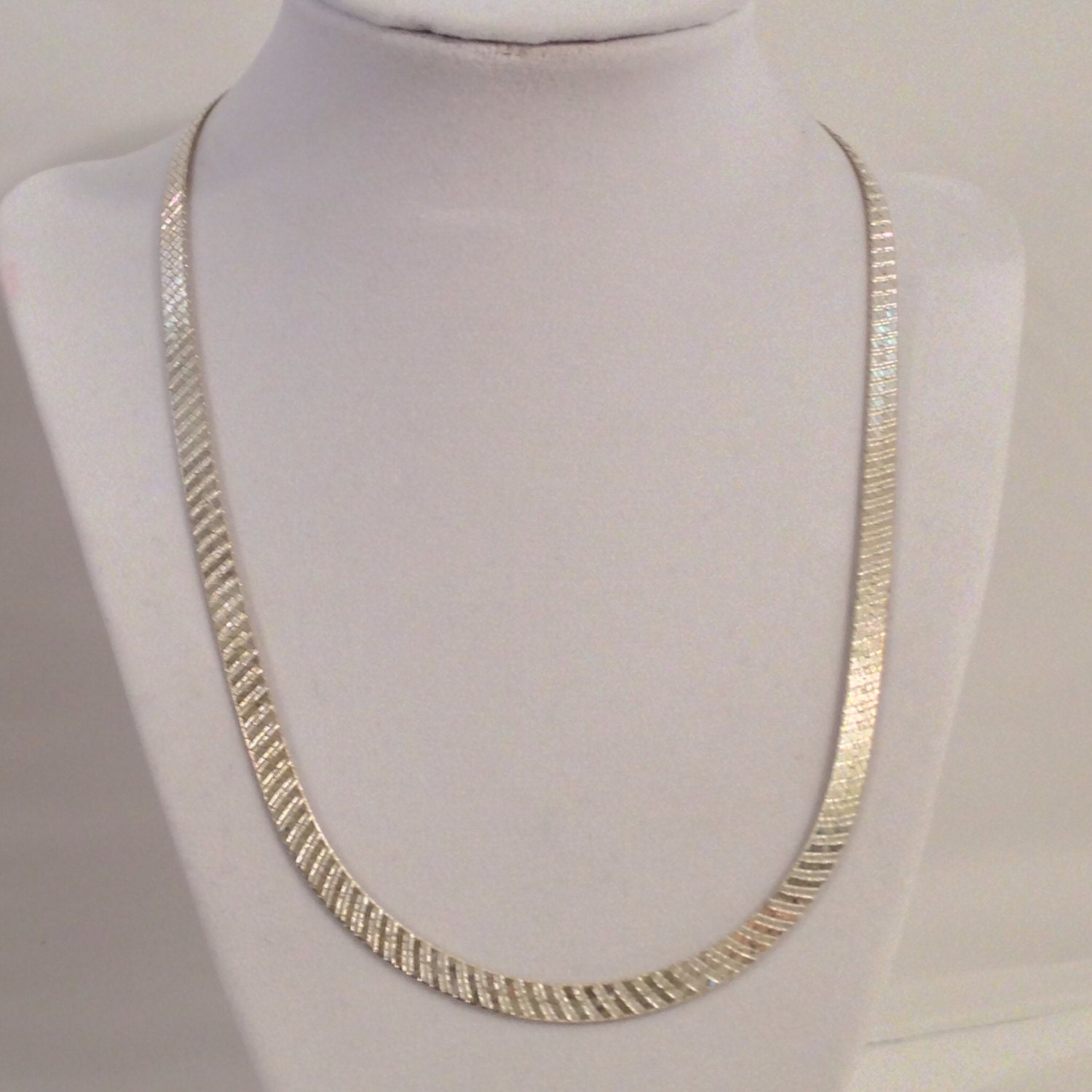 Vintage Sterling Silver 925 5mm Fancy Herringbone Chain
