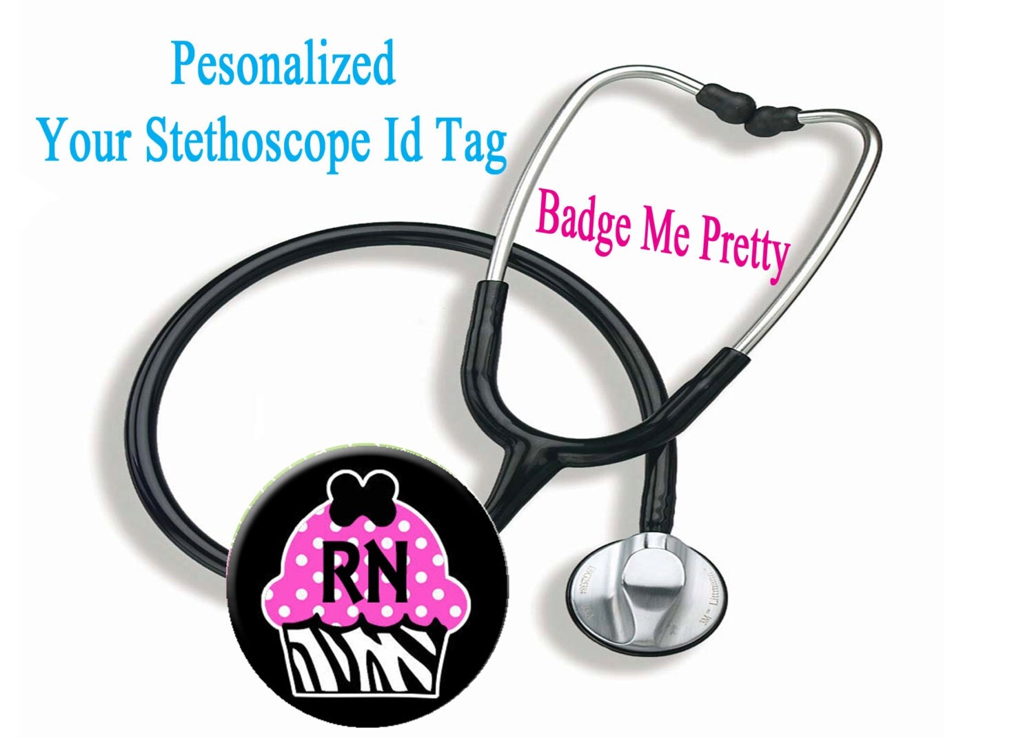 Stethoscope Id Tag Personalized With Name Title by BadgeMePretty