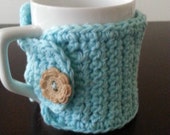 2pc Baby Blue Coffee Mug Cozy set Mug Warmers Mug Hugs Gift Idea Nandys Nook