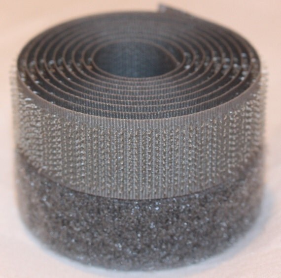 Mid Grey 20mm Sew on Hook and Loop Velcro type tape