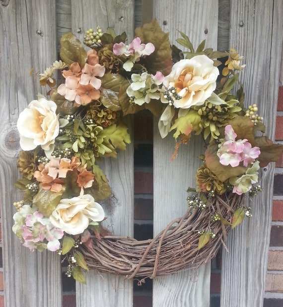 Silk Flower Grapevine Wreath