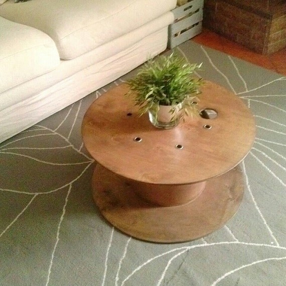 BobbinTable reclaimed cable reel wooden coffee table