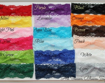 20 Lace Headbands, Lace Elastic, Stretch Lace Headbands, Interchangeable Headbands for Baby, Kids