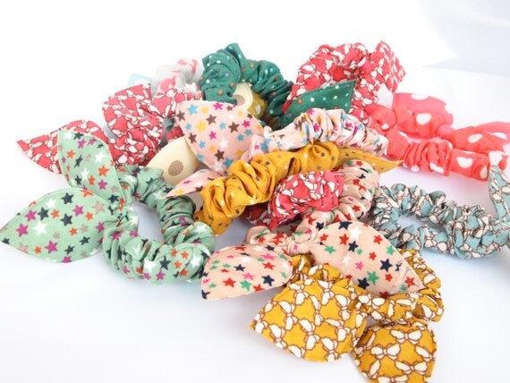 Colourful Bunny Ear Scrunchie Girls Bunny Ear by ...