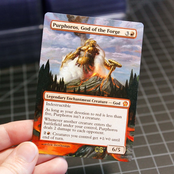 MtG Borderless Purphoros God of the Forge by SheppardArtsAlters