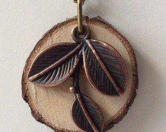 Essential Oil Diffuser Necklace Made with Untreated Wood -- FREE SHIPPING