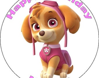 patrol paw skye round inch topp er