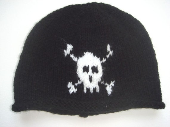 Baby Goth Hat Hand Knitted Skull Crossbone Emo Punk 0 2