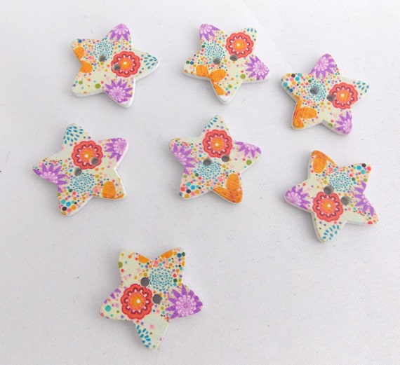 sewing buttons wood star shape white button with by PrettySewSew