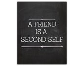 Best friend quote art - friendship gift for her - inspirational quote wall print - inspirational printable - friendship art college dorm art