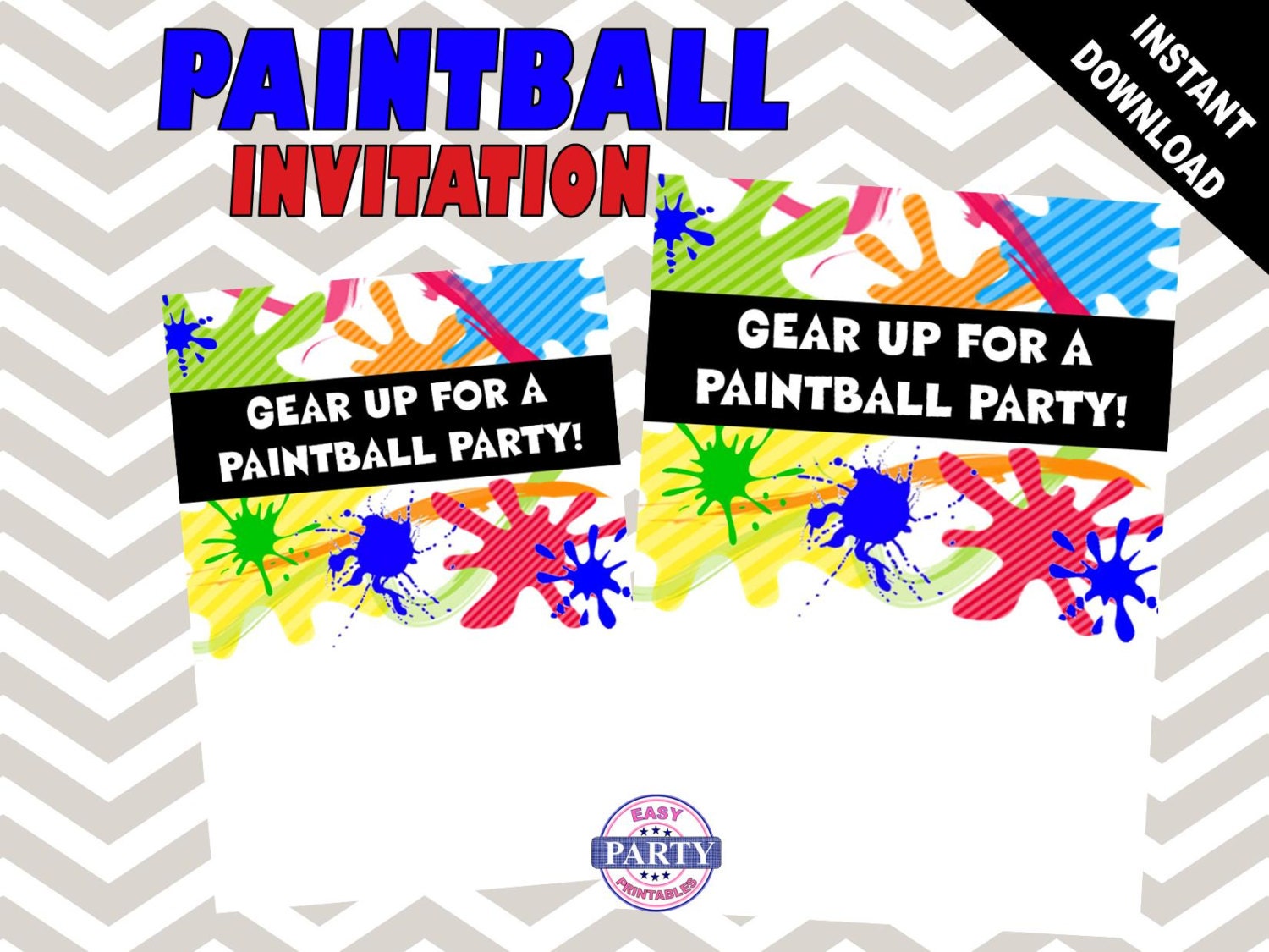 Free Downloadable Paintball Party Invitations 8