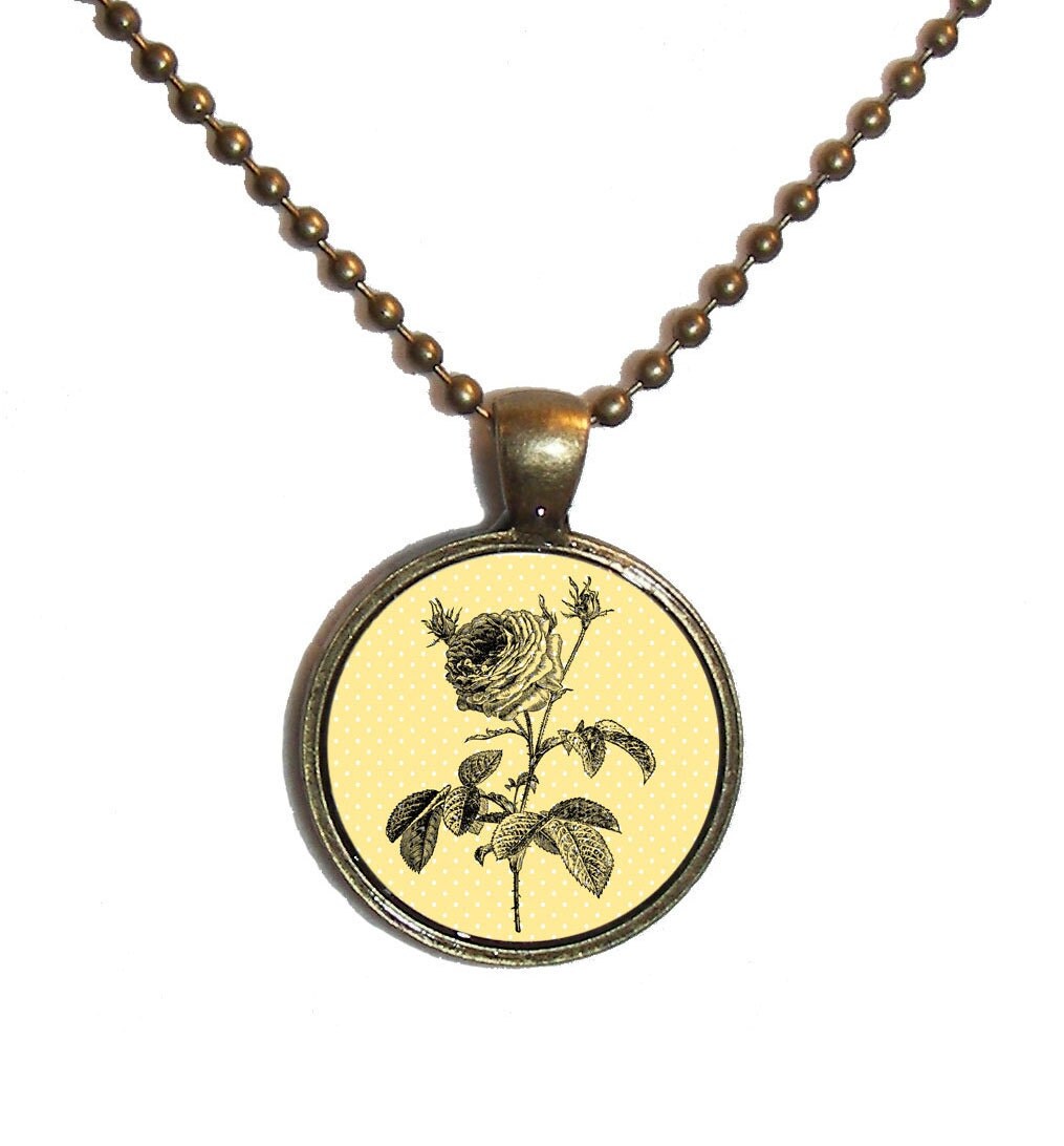 Vintage Yellow Rose Necklace Made to Order