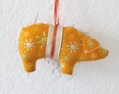 Pig, Ornament, Calico Pig, Hanging Ornament, Hogs, Orange