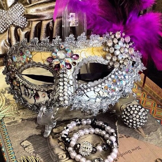 Jeweled Masquerade Mask by RevampedGlamour on Etsy