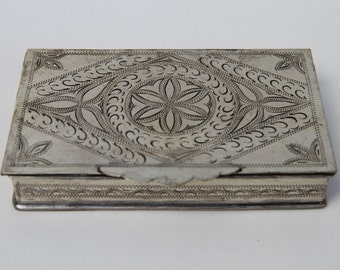 Moroccan Vintage Pewter jewelry box